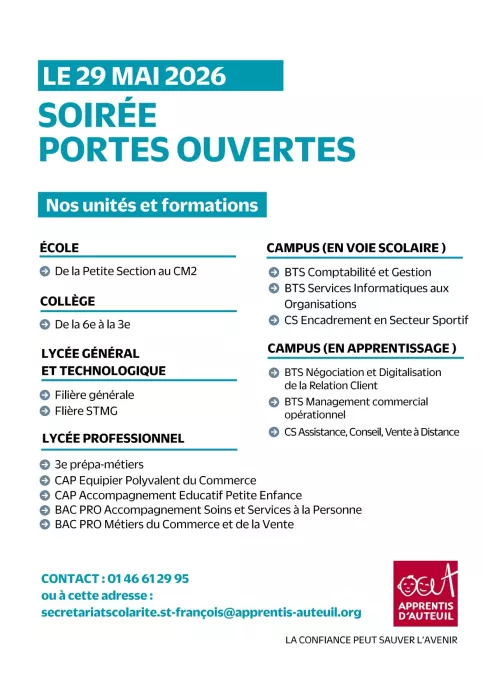 Classes concernant les soirées portes ouvertes